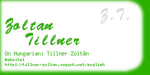 zoltan tillner business card